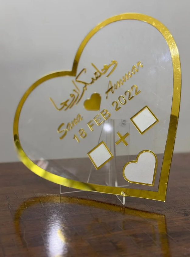Customized Heart Shape Acrylic Frame (Couple Gift)