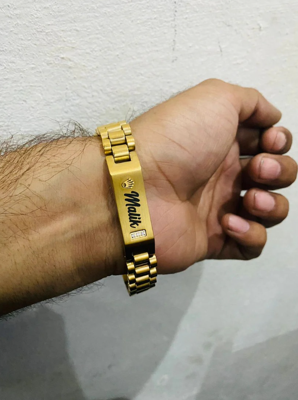 Customized Name Plate Bracelet (Rolex Style)