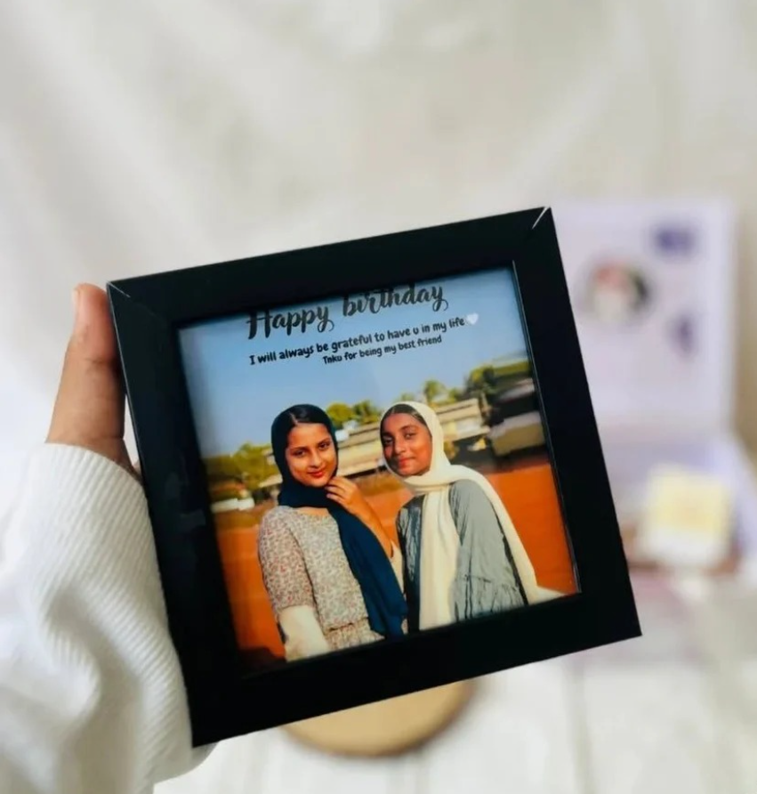 Customized Couple Photo Frame (Square Memory Frame)