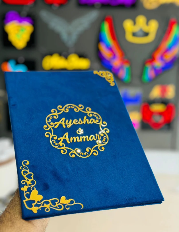 Customized Nikkah Nama Folder (Luxury Velvet Folder)