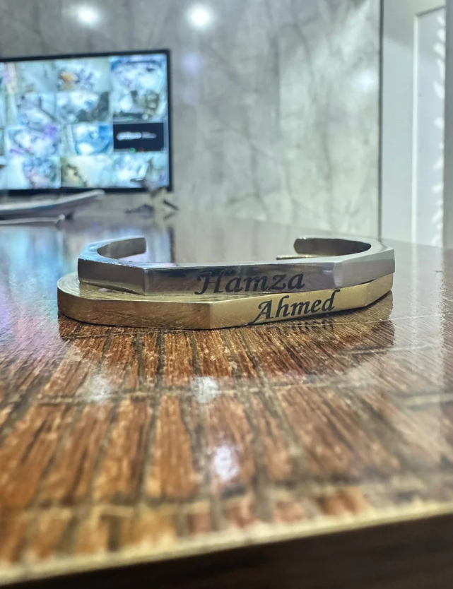 Customized Name Engraved Bracelet (Couple Cuff Bracelet)