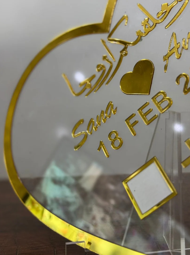 Customized Heart Shape Acrylic Frame (Couple Gift)