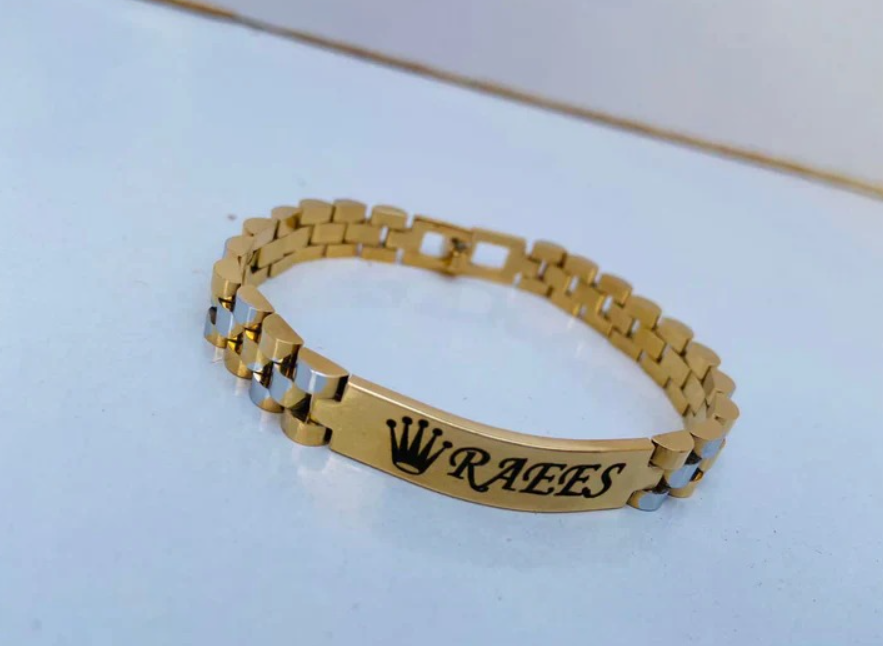 Customized Name Plate Bracelet (Chain Style)