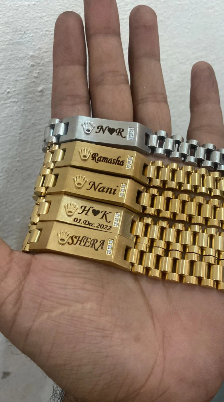 Customized Name Plate Bracelet (Rolex Style)