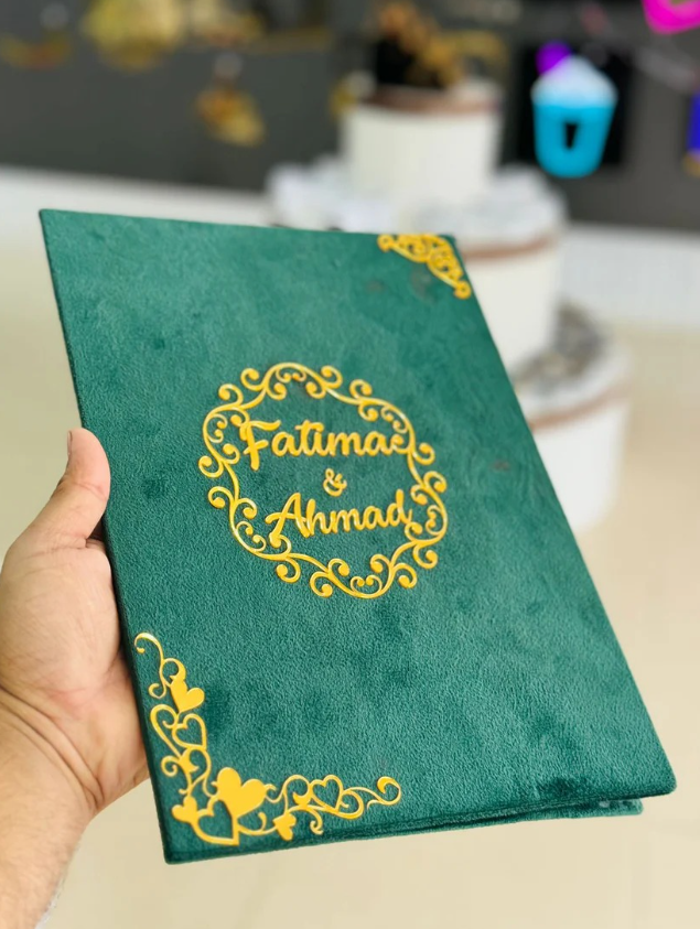 Customized Nikkah Nama Folder (Luxury Velvet Folder)