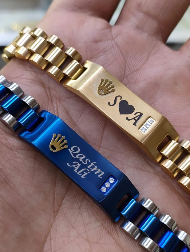 Customized Name Plate Bracelet (Rolex Style)