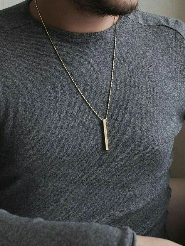 Customized Bar Pendant Necklace (Name Engraved Necklace)