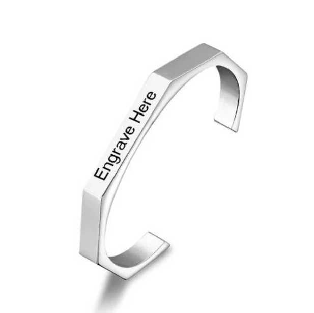 Customized Name Engraved Bracelet (Couple Cuff Bracelet)