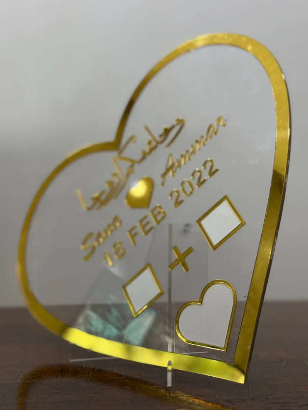 Customized Heart Shape Acrylic Frame (Couple Gift)
