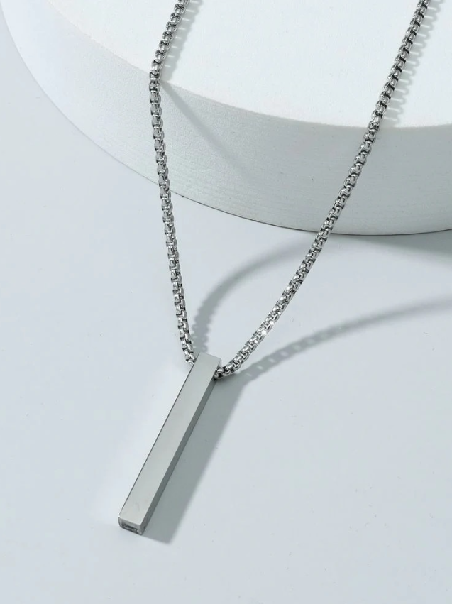 Customized Bar Pendant Necklace (Name Engraved Necklace)