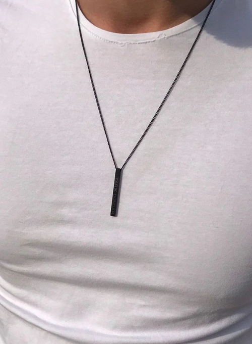 Customized Bar Pendant Necklace (Name Engraved Necklace)