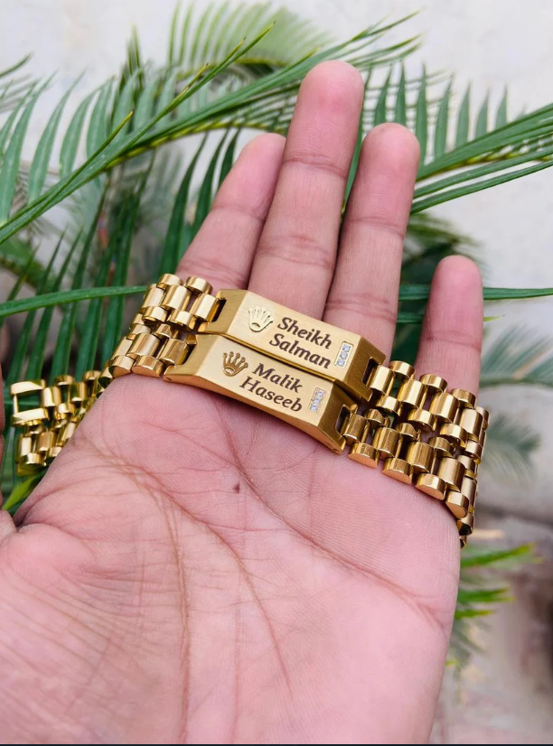 Customized Name Plate Bracelet (Rolex Style)