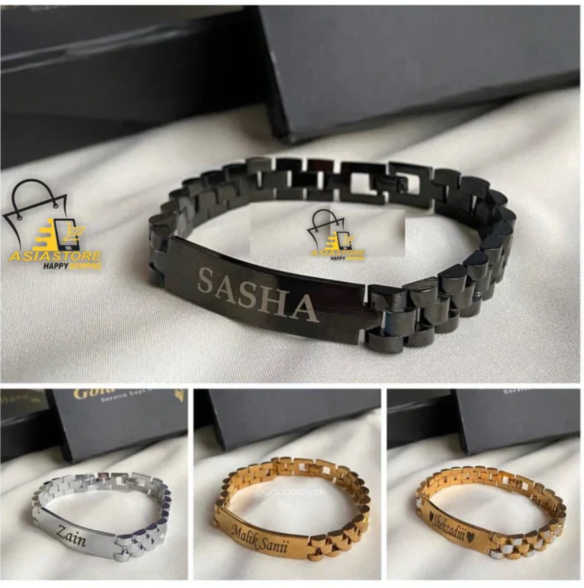 Customized Name Plate Bracelet (Chain Style)