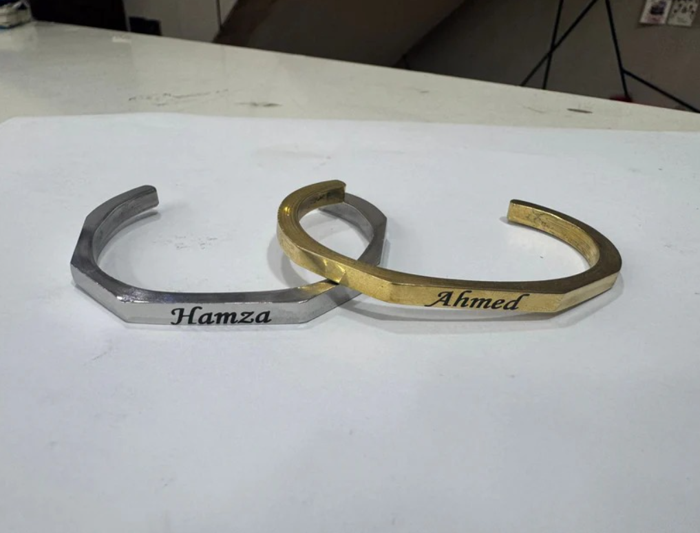 Customized Name Engraved Bracelet (Couple Cuff Bracelet)