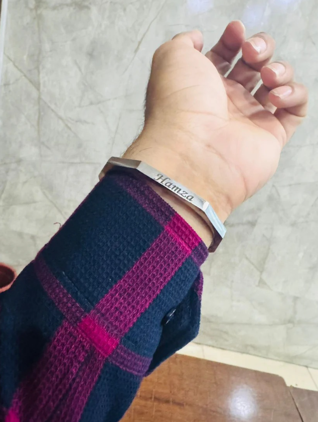 Customized Name Engraved Bracelet (Couple Cuff Bracelet)