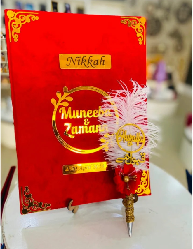 Customized Nikkah Nama Folder (Luxury Velvet Folder)