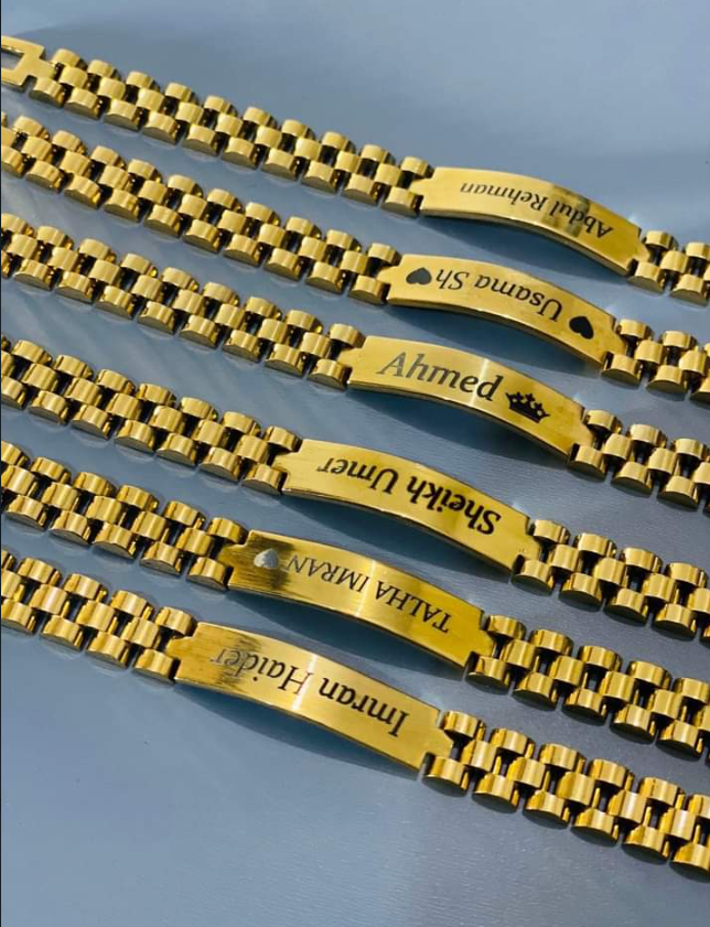 Customized Name Plate Bracelet (Chain Style)