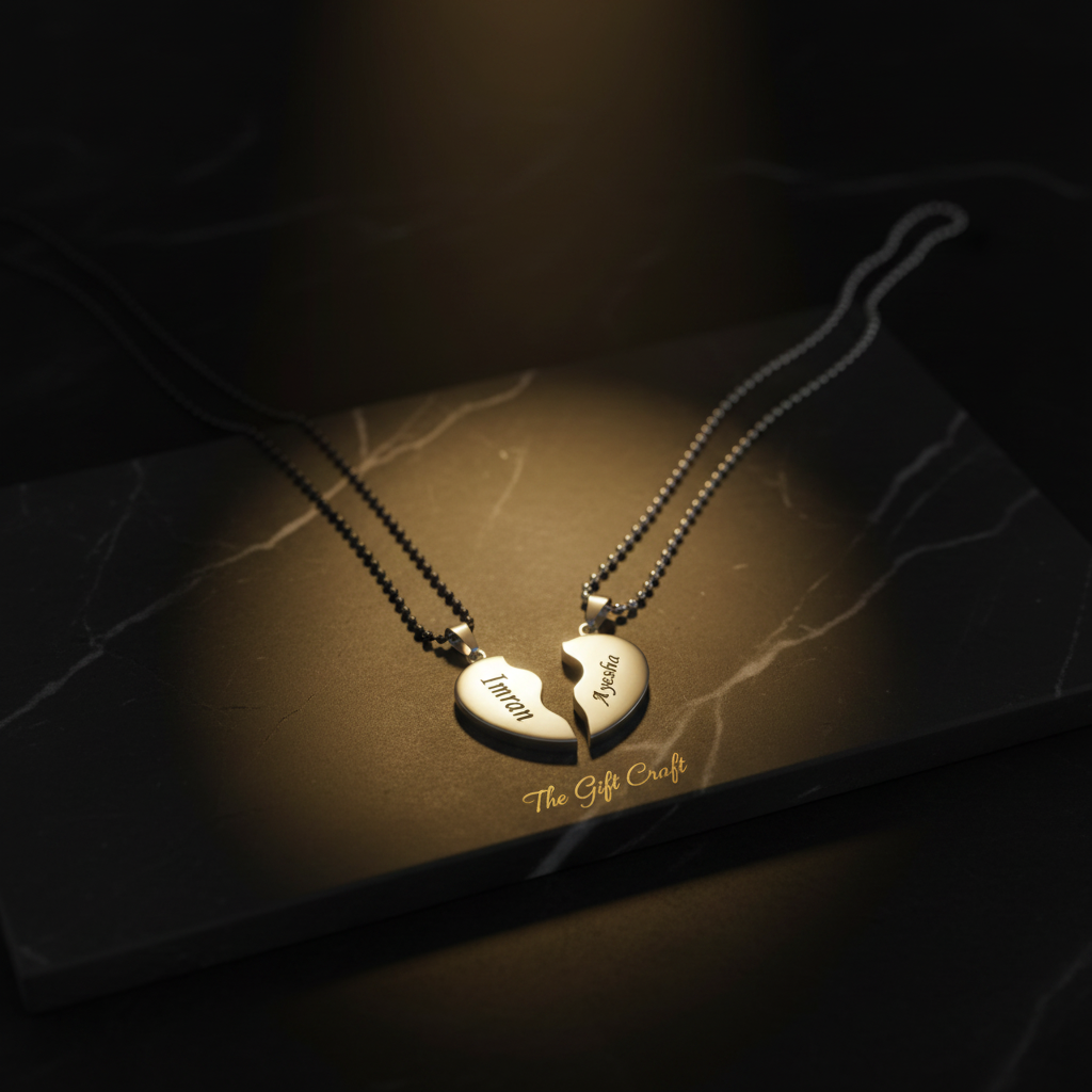 Customized Couple Heart Necklace – Luxury Edit