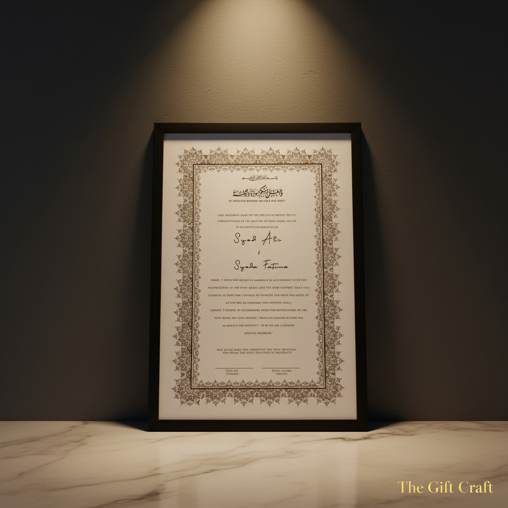 Minimalist Islamic Nikah Certificate Frame – Luxury Edit