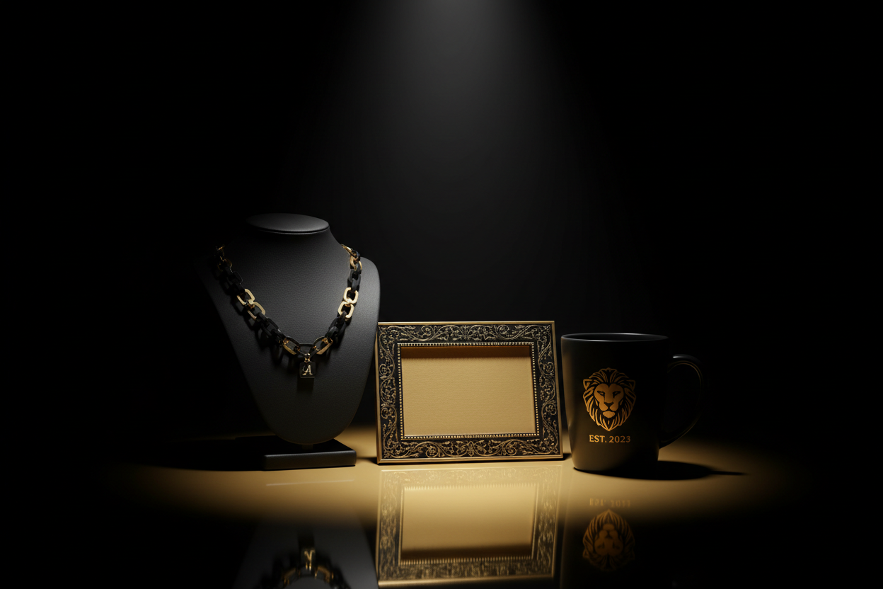Ultra Luxury Black & Gold Product Scene
