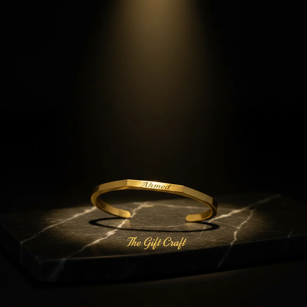 Customized Name Engraved Bracelet (Couple Cuff Bracelet)